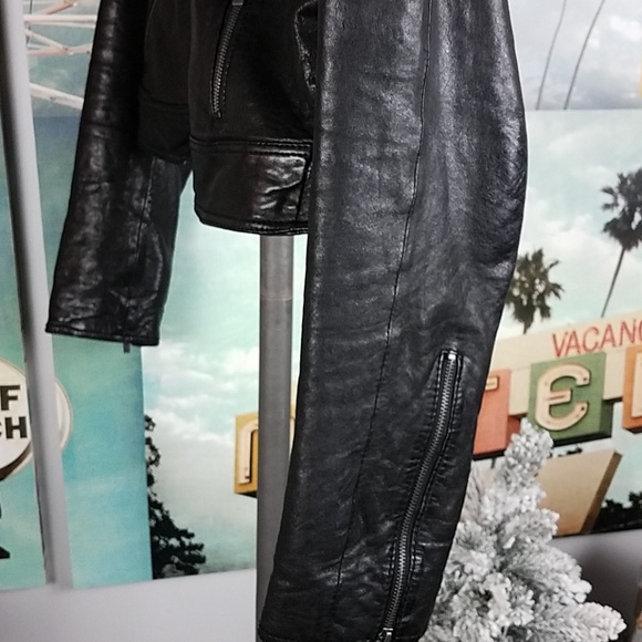 Bebe genuine leather moto jacket, size M - Picture 6 of 8